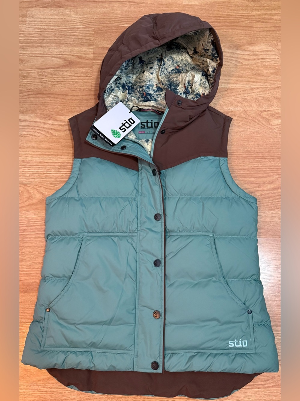 STIO Woodson Down Vest (650 Fill) Dusted Agave - Womens L - NWT